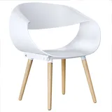 2er-Set Schalenstuhl | Kunststoff | Weiß | Designstuhl