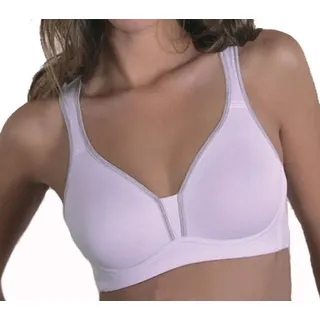 Sassa Damen Sport-BH 10881 BH Sports Bra Ringerrücken Weiss ohne Bügel 90 B - 90B