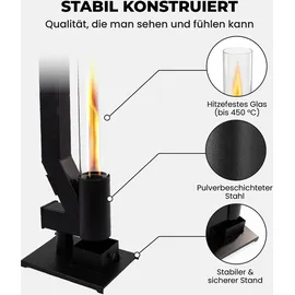 Lemodo Pelletfackel CORE mit Glasröhre  112 cm schwarz