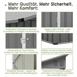 rolipo Gerätehaus 1,24 x 1,92 m Grau