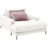 KAWOLA Relaxsessel CARA Feincord 80 x 80 x 100 cm Weiß mit Kissen