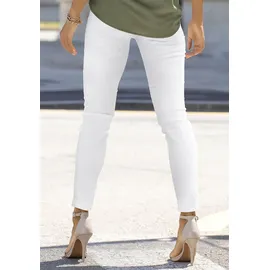 LASCANA 7/8-Jeggings aus weichem Stretch-Denim in Skinny-Form, Stretch-Denim, Basic, Sommerhose weiß 46