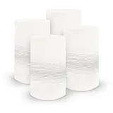 itenga 6X Windlicht Tischlicht aus Folie I Linien I 10,0 x 21,0 cm I ideal als Tischdeko für Jede Feierlichkeit I geeignet für Teelichter oder LED-Kerzen (Grau)