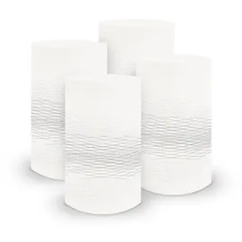 itenga 6X Windlicht Tischlicht aus Folie I Linien I 10,0 x 21,0 cm I ideal als Tischdeko für Jede Feierlichkeit I geeignet für Teelichter oder LED-Kerzen (Grau)
