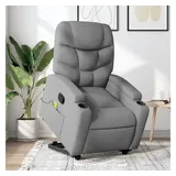 vidaXL Massagesessel mit Aufstehhilfe Hellgrau Stoff