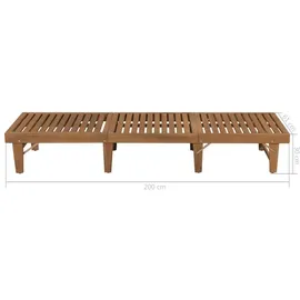 vidaXL Sonnenliege 61 x 20 x 61 cm Grau