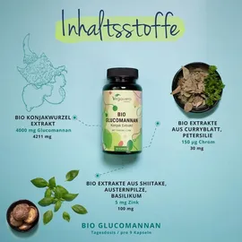 Vegavero Glucomannan Bio Kapseln mit Chrom und Zink 90 St.
