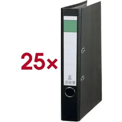 VON 25x Ordner schmal Format DIN A4 schwarz, 5.2x31.8x28.5 cm