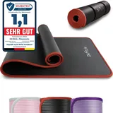 DH FitLife Trainingsmatte Fitnessmatte, Sportmatte 183*61*1 cm, Gymnastikmatte extra reißfest, Yogamatte rutschfest und dick, Workout Matte (Schwarz) - Schwarz