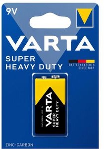 Varta Batterien Super Heavy Duty, 9V, E-Block, 6F22