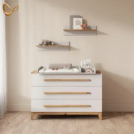 livinity® Wickelkommode Mailo Weiß/Artisan