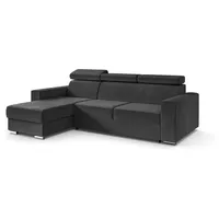 altdecor Ecksofa Dunkelgrau, Textil, 4-Sitzer, L-Form, Ottomane links, 242x168 cm Wohnzimmer, Sofas - Couches, Wohnlandschaften, Ecksofas