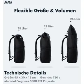 Aaron Rolltop 2.0 18-26 l schwarz