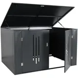 Proregal 4er-Fahrradgarage HxBxT 121x202x150cm Anthrazit Gerätehaus Fahrradbox mit Deckel