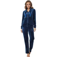Pastunette Hausanzug Damen Nikki Homewearanzug (2 tlg) Modisches Design blau 36