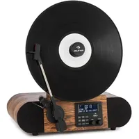 Auna Verticalo SE DAB Retro-Plattenspieler DAB+ UKW-Tuner USB BT AUX holz