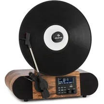 Auna Verticalo SE DAB Retro-Plattenspieler DAB+ UKW-Tuner USB BT AUX holz