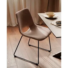 Kave Home 2er Set Kave Home Stuhl Ziggy Stoff Braun