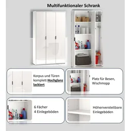 Home Affaire JOLLY Mehrzweckschrank 107 x 36 x 178 cm Weiß