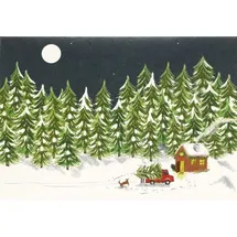 Peter Pauper Press Moonlit Cabin Small Boxed Holiday Cards