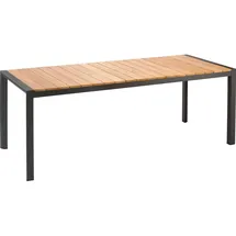 BEST Freizeitmöbel Paros Gartentische 160 x 90 x 76 cm anthrazit/Teak