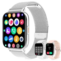 Smartwatch Damen mit Telefonfunktion 1.69" Armbanduhr personalisiertem Bildschirm Fitnessuhr Damen Schrittzähler Kalorien Pulsmesser Schlafmonitor Menstruationszyklus SpO2 Smart Watch für iOS Android