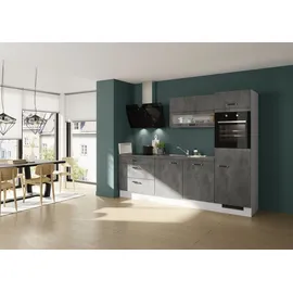 Impuls Küchen Unterschrank Auszugsunterschrank Prag und Valencia 90 x 57,6 x 72,3 cm Grau