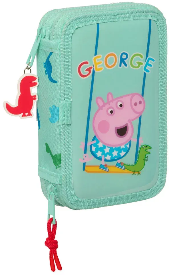 Doppel-Federtasche Peppa Pig George Minze (28 Stücke)