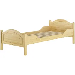 Erst-Holz Einzelbett Seniorenbett Gästebett 90x220 Überlänge mit Rollrost Kiefer massiv 60.30-09-220