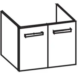 Artiqua 412 Waschtischunterschrank für Daylight K0726, Riviera Eiche quer NB, 412-WU2T-I04-7179-438 412-WU2T-I04-7179-438