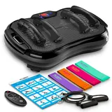 Bluefin Fitness Vibrationsplatte Ultra Slim Plus | Vibrationsplatte Trainingsgerät für Ganzkörpertraining | Kompaktes Design Power Plate mit Widerstandsbändern | Vibrations-Fitness-Trainer für Zuhause
