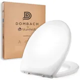 Dombach® Kaiana Premium Toilettendeckel (Weiß, Oval) Antibakterieller WC Sitz mit Absenkautomatik Softclose, WC Deckel, Toilettensitz Abnehmbar, Klobrille mit Absenkautomatik, WC Brille