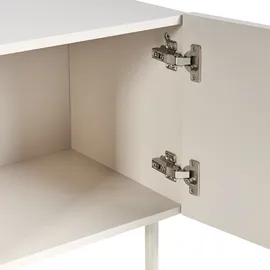 Beliani CLUNES TV-Lowboard 180 x 50 x 40 cm Beige Holzwerkstoff/Chrom/Metall