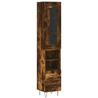 VidaXL Highboard Räuchereiche 34,5x34x180 cm Holzwerkstoff Vidaxl