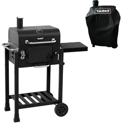 TAINO HERO Set Smoker klein BBQ Grillwagen Holzkohle-Grill Gasgrill Kombi-Grill Grillwagen Abdeckhaube