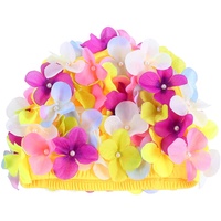 NOLITOY 1 x hawaiianische Blütenblatt-Haarpflege-Kappe, handgefertigt, kreatives Blumen-Design für Mädchen (bunt).