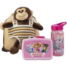 p:os Plüschrucksack Max Monkey Girl mit Brotdose und Trinkflasche