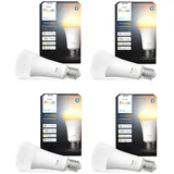 Philips Hue Bundle – 4 x weiße Ambiance 1600 A67 E27 Smart-Leuchtmittel, extra hell, dimmbar, warmes bis kühles Licht, App- und Sprachsteuerung, funktioniert mit Alexa, Google Home und Apple HomeKit