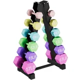 WUDLEP Kurzhantel Rack, 6-Tier Hantelständer Hantelablage,300kg Belastbarkeit, Gym Professional Hantelscheibenständer Hantelablage