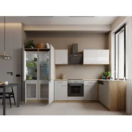 Respekta Winkelküche L-Form 340 cm Weiß