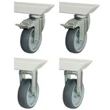 Rau Rollensatz für Serie adlatus 150, 2 Bock-und 2 Lenkrollen mit Feststeller