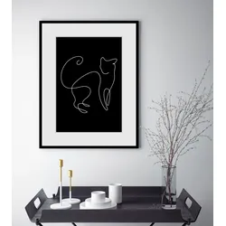 Bild QUEENCE "Simba", schwarz (farbe rahmen: schwarz, farbe bild(er): schwarz), B:30cm H:40cm, Acrylglas, Papier, Holz, Bilder, HD Premium Poster-Druck inkl. Holzrahmen