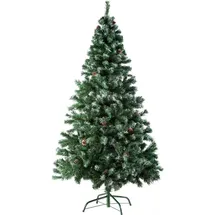 Tectake Weihnachtsbaum 180 cm, 705 Spitzen und Zapfen grün