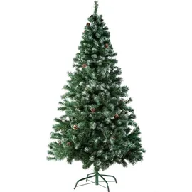 Tectake Weihnachtsbaum 180 cm, 705 Spitzen und Zapfen grün