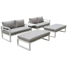 Perel Lounge-Set All-in-one 8-Personen weiß/grau