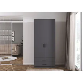 Rauch Drehtürenschrank GAMMA 91 x 210 x 54 cm grau
