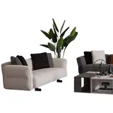 JV Möbel 3-Sitzer-Sofa Textil mit Holzrahmen beige