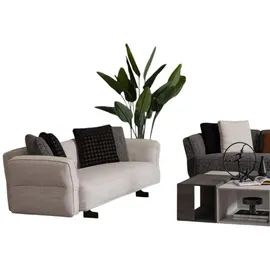 JV Möbel 3-Sitzer-Sofa Textil mit Holzrahmen beige