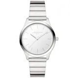 Liebeskind Damen Armbanduhr – Quarzuhr 33 mm – Rundes Gehäuse – Klassisches Design – Teilmattiertes Edelstahl- und Lederarmband – 5 ATM wasserdicht