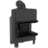 Kamineinsatz aus Stahl MBM rechts 10 kW Ø 200 schwarz Verkleidung